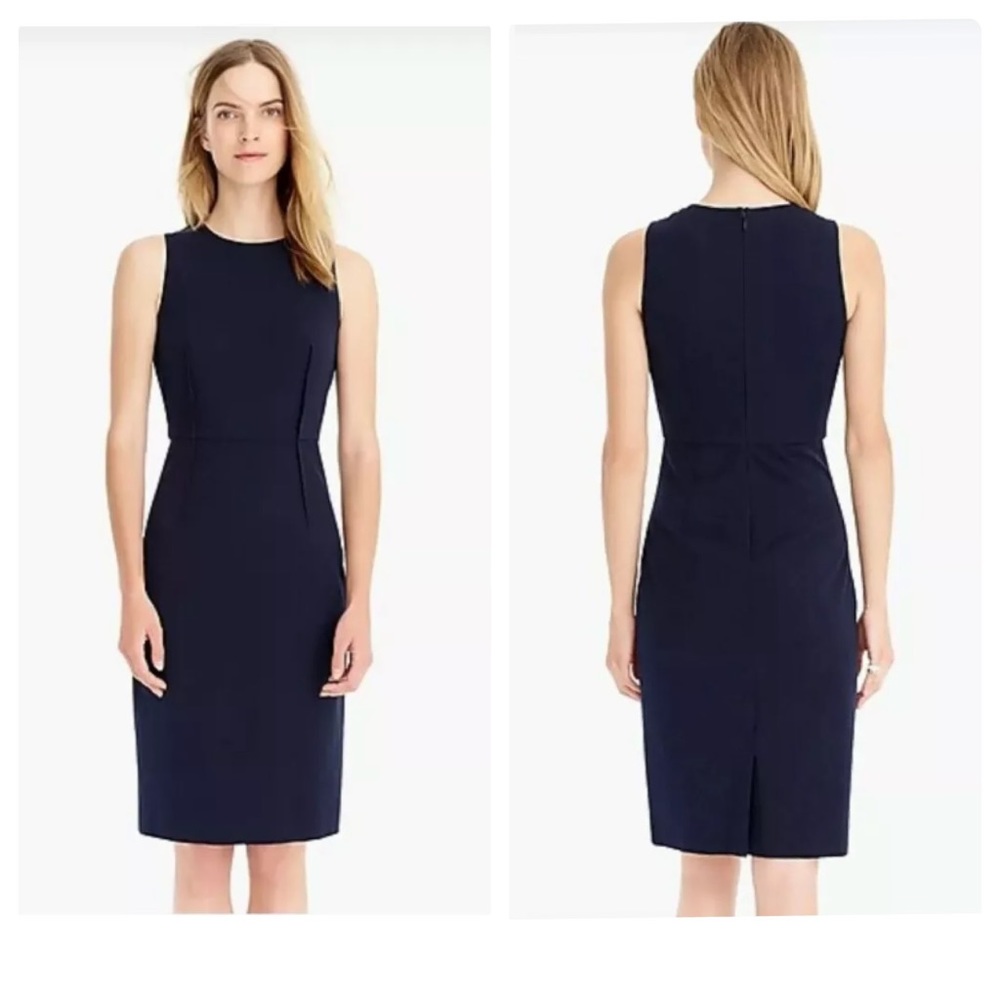JCrew Sheath dress in Navy bi-stretch cotton